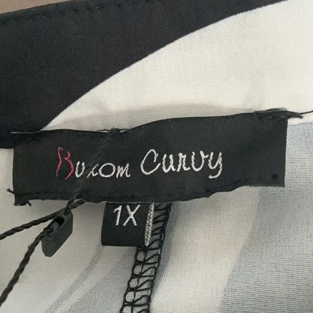 BUXOM CURVY BLACK AND WHITE ZEBRA PRINT SHIRT DRESS